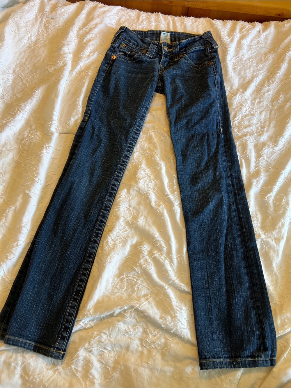 Dark Blue Women’s Slim True Religion Straight Jeans